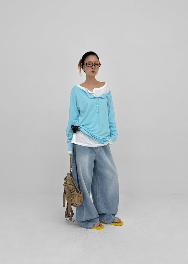 [MADE] Titea Henley Summer Long Sleeve Top
