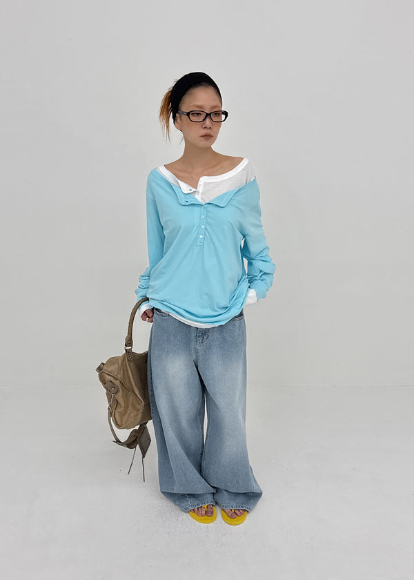 Colking Folding Wide Denim Pants