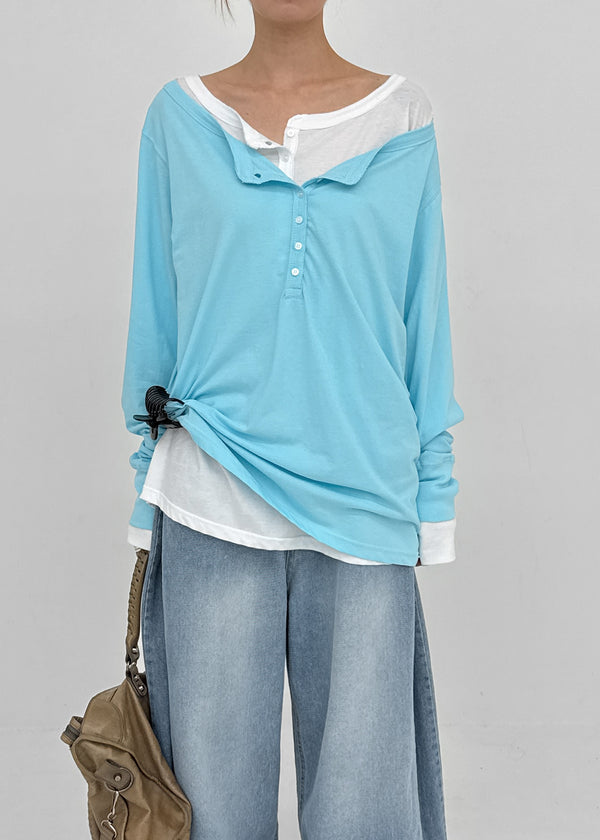[MADE] Titea Henley Summer Long Sleeve Top