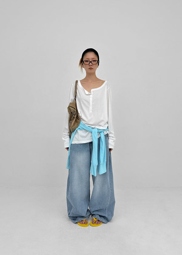 Colking Folding Wide Denim Pants