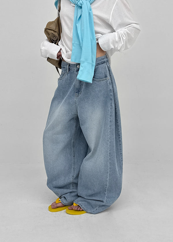 Colking Folding Wide Denim Pants