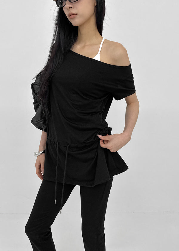 [MADE] Heyti String Off-Shoulder Mini Dress