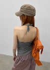 Rikong Stripe Halter Sleeveless (Built-in Cap)