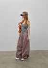 Rikong Stripe Halter Sleeveless (Built-in Cap)