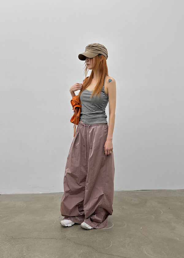 Rikong Stripe Halter Sleeveless (Built-in Cap)