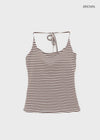 Rikong Stripe Halter Sleeveless (Built-in Cap)