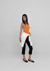 Milky She Striped Halter Sleeveless