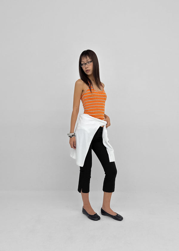 Milky She Striped Halter Sleeveless