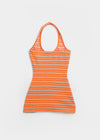 Milky She Striped Halter Sleeveless