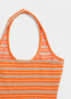 Milky She Striped Halter Sleeveless