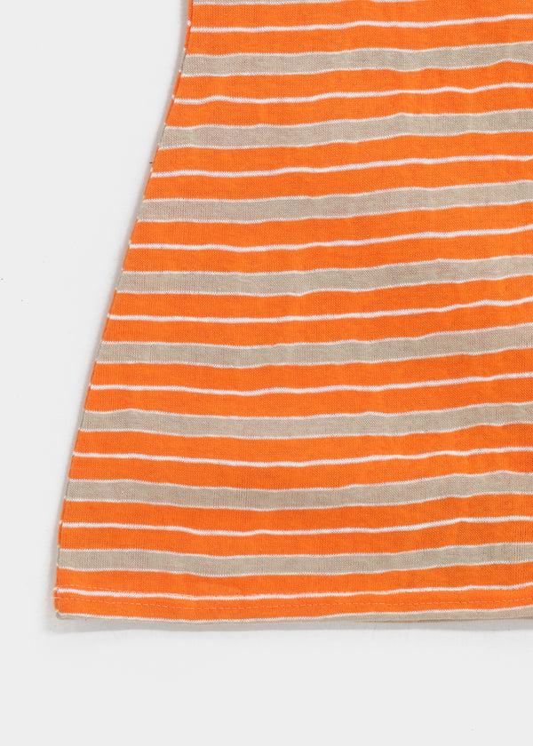 Milky She Striped Halter Sleeveless