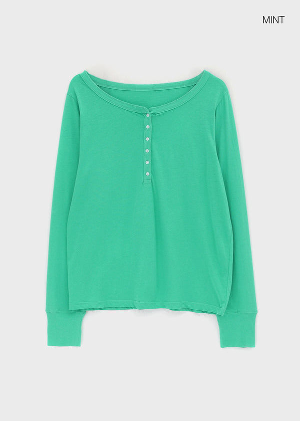 [MADE] Titea Henley Summer Long Sleeve Top