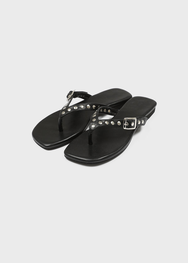 Mikaya Studded Leather Flip-flops