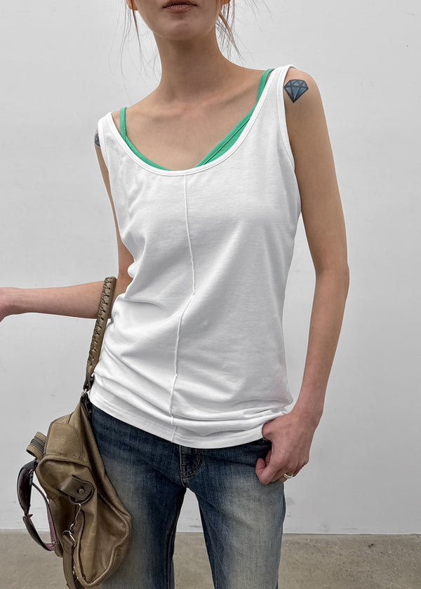 [MADE] Neko Pintuck Long Sleeveless Top