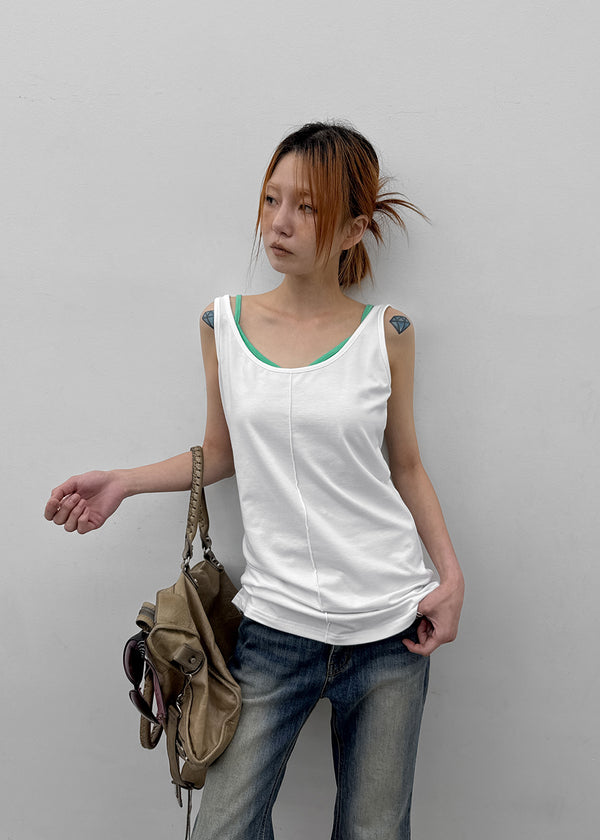 [MADE] Neko Pintuck Long Sleeveless Top