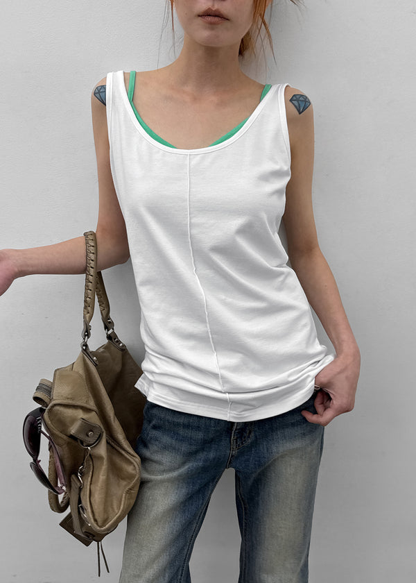 [MADE] Neko Pintuck Long Sleeveless Top
