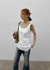 [MADE] Neko Pintuck Long Sleeveless Top