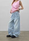 Gemmon Striped Wide Denim Pants