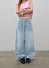 Gemmon Striped Wide Denim Pants