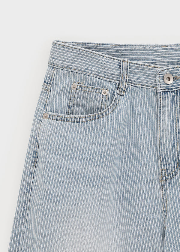 Gemmon Striped Wide Denim Pants