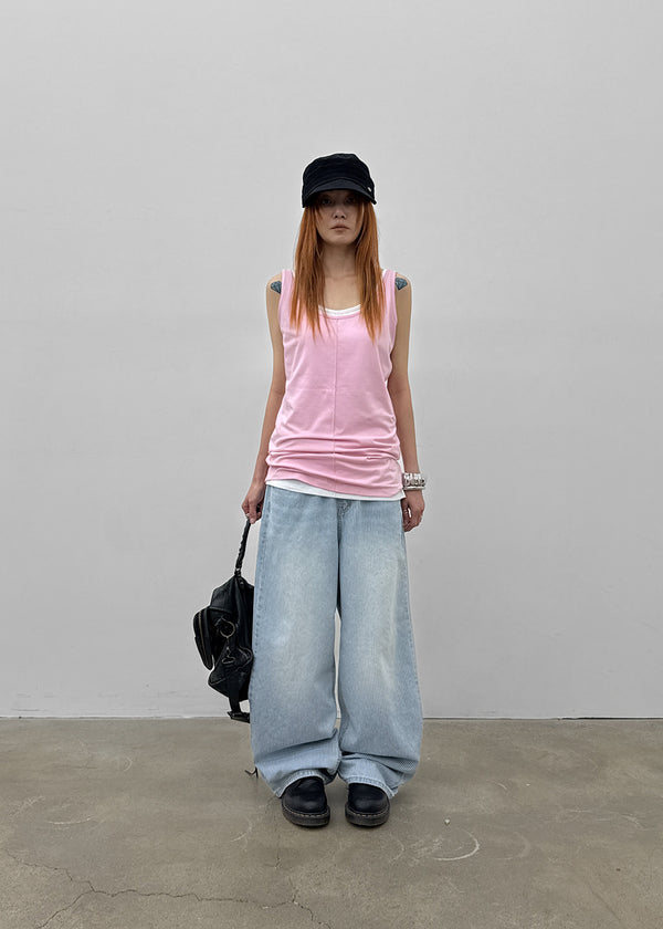 [MADE] Neko Pintuck Long Sleeveless Top