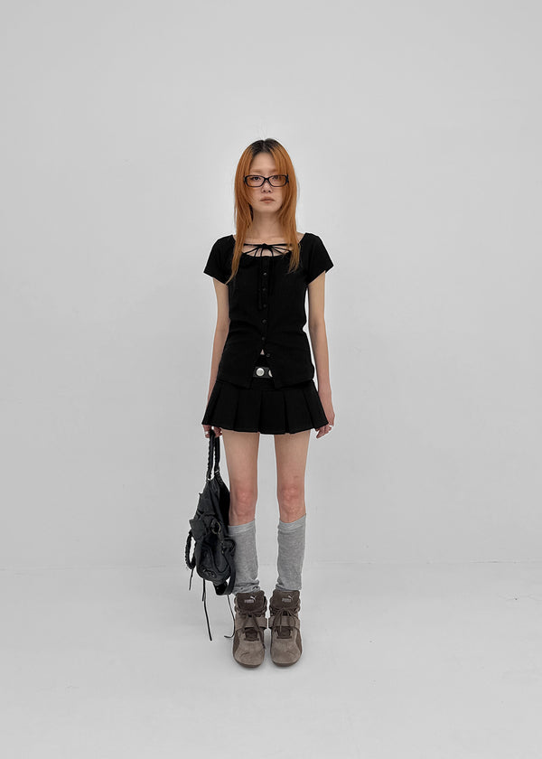 [MADE] Etolen Strap Short Sleeve Cardigan