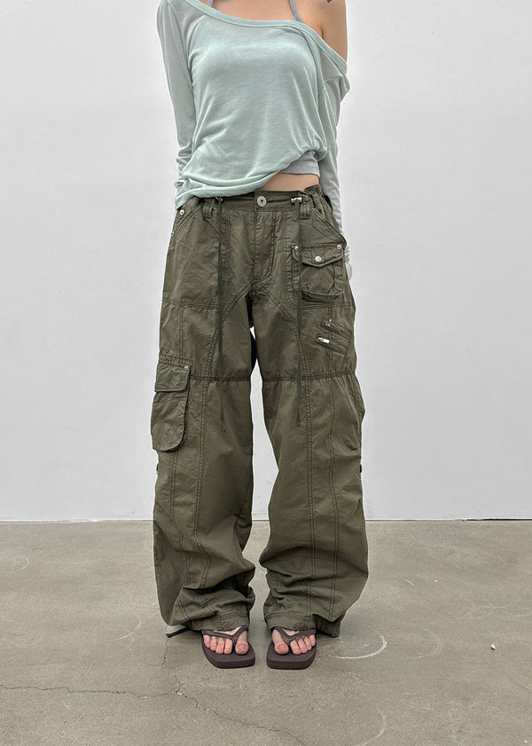 Chokin Multi-pocket Cargo Cotton Pants