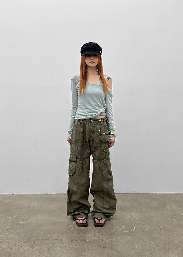 Chokin Multi-pocket Cargo Cotton Pants