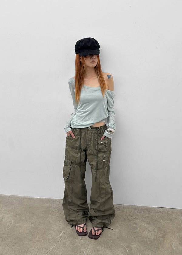 Chokin Multi-pocket Cargo Cotton Pants
