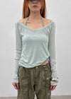 Philove Tencel Wide U-neck Long Sleeve Tee