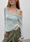 Philove Tencel Wide U-neck Long Sleeve Tee