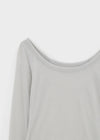 Philove Tencel Wide U-neck Long Sleeve Tee