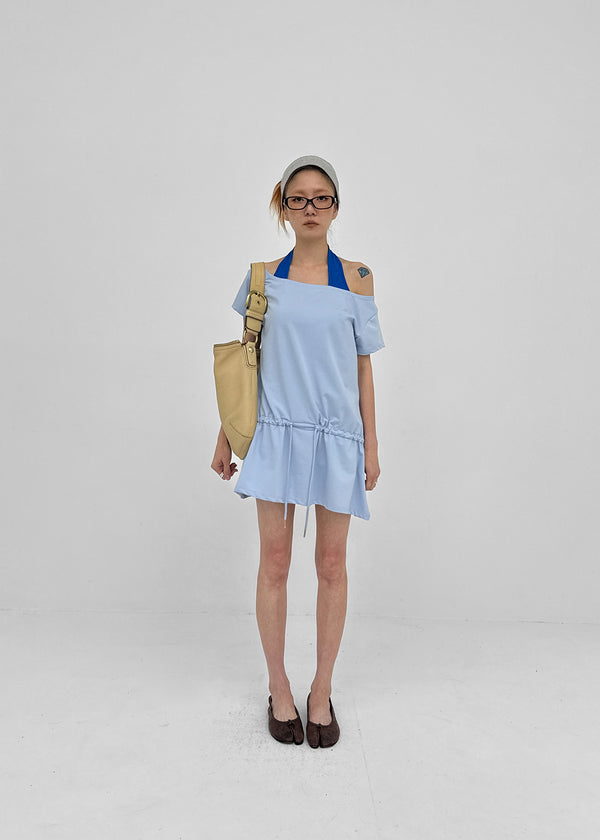 [MADE] Heyti String Off-Shoulder Mini Dress