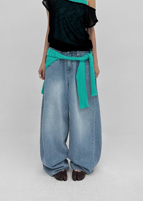 Colking Folding Wide Denim Pants