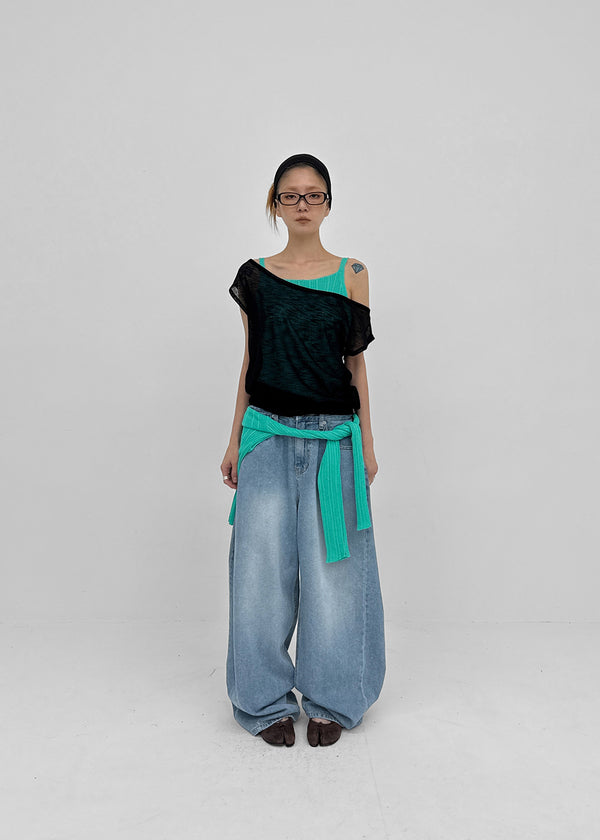 Colking Folding Wide Denim Pants