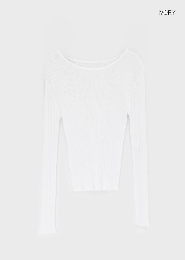 Pangk Pleated Long Sleeve Summer Knit (Set Available)