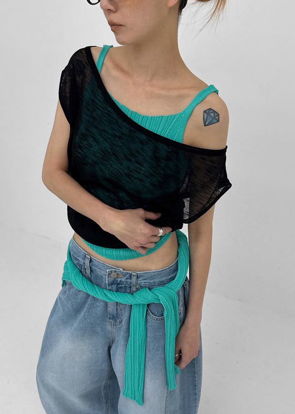 Pangk Pleated Summer Sleeveless Knit (Set Available)