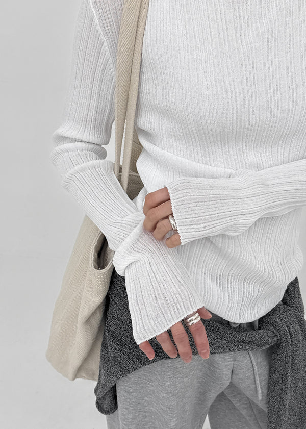 Pangk Pleated Long Sleeve Summer Knit (Set Available)