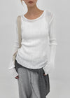 Pangk Pleated Long Sleeve Summer Knit (Set Available)