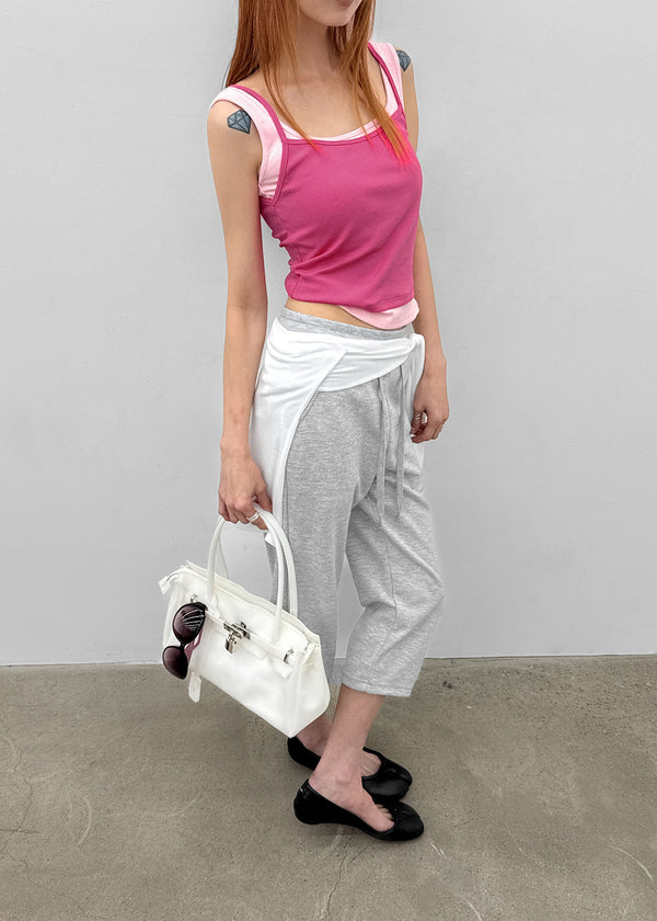 Summer Pocket Capri Elastic Waist Pants
