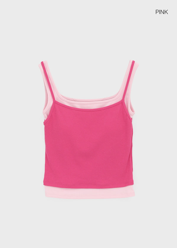 Rabiden Layered Sleeveless Top (Built-in Cap)