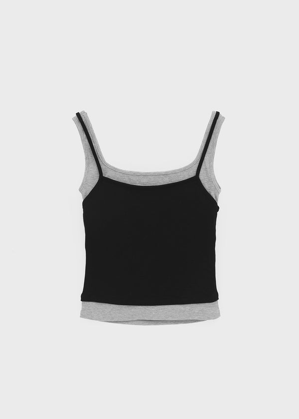 Rabiden Layered Sleeveless Top (Built-in Cap)