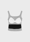 Rabiden Layered Sleeveless Top (Built-in Cap)