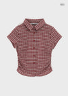 [MADE] Seriu Checked Shirring Short-Sleeve Shirt