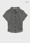[MADE] Seriu Checked Shirring Short-Sleeve Shirt