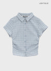 [MADE] Seriu Checked Shirring Short-Sleeve Shirt