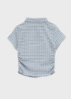 [MADE] Seriu Checked Shirring Short-Sleeve Shirt