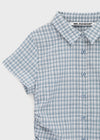 [MADE] Seriu Checked Shirring Short-Sleeve Shirt