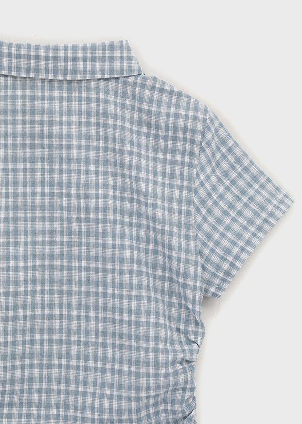 [MADE] Seriu Checked Shirring Short-Sleeve Shirt