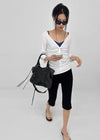 Rompoing Twisted V-neck Sleeveless Tee